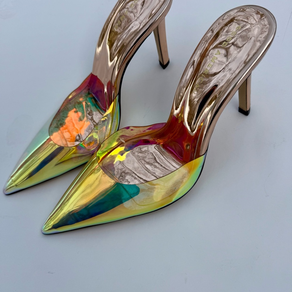 Good American Cinder-F-cking-Rella  Iridescent Stiletto Heels Sold Out!
